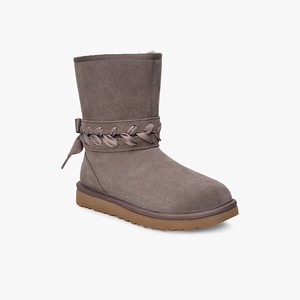 Ugg Classic Lace Short Klassiska Stövlar Dam Grå (748130XAH)